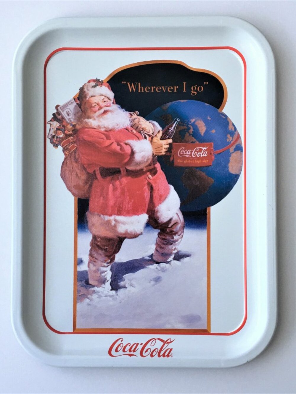 Santa Coke Tray Wherever I Go 1991